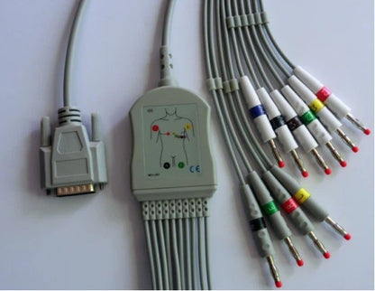 Cable ECG Nihon Kohden BJ-902D 10 Conductores 15 Pines IEC OEM CE/FDA
