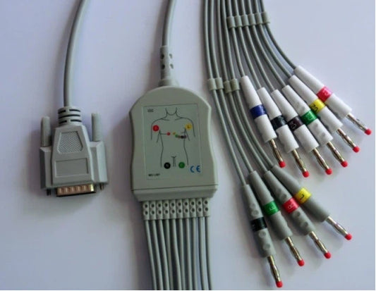 Cable ECG Nihon Kohden BJ-902D 10 Conductores 15 Pines IEC OEM CE/FDA