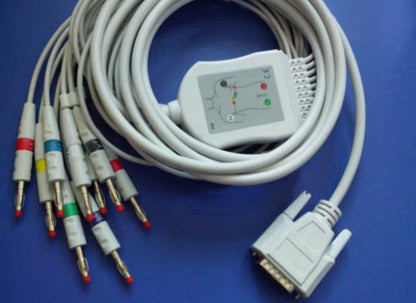 Cable ECG Nihon Kohden BJ-902D 10 Conductores 15 Pines IEC OEM CE/FDA